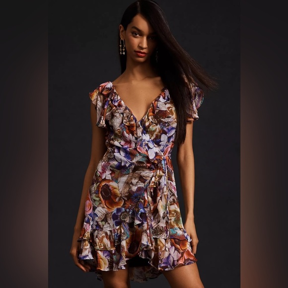 Anthropologie Dresses & Skirts - NWOT Anthropologie Ruffled Mini Wrap Dress
Size Small